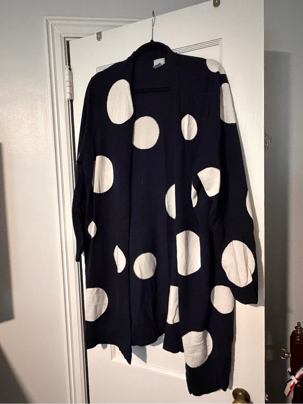 Chico's Black Cardigan with White Polka Dots